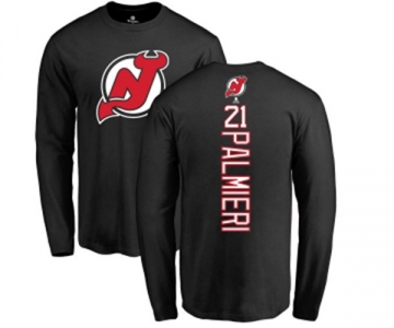 Hockey New Jersey Devils #21 Kyle Palmieri Black Backer Long Sleeve T-Shirt