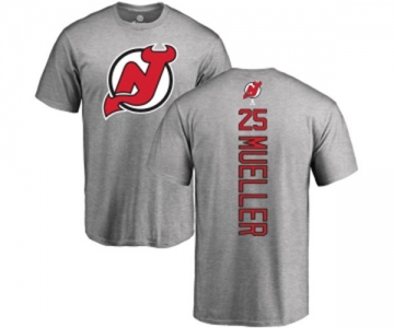 Hockey New Jersey Devils #25 Mirco Mueller Ash Backer T-Shirt