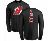 Hockey New Jersey Devils #31 Eddie Lack Black Backer Long Sleeve T-Shirt