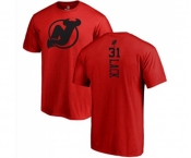 Hockey New Jersey Devils #31 Eddie Lack Red One Color Backer T-Shirt