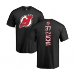 Hockey New Jersey Devils #37 Pavel Zacha Black Backer T-Shirt