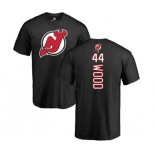 Hockey New Jersey Devils #44 Miles Wood Black Backer T-Shirt