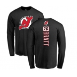 Hockey New Jersey Devils #63 Jesper Bratt Black Backer Long Sleeve T-Shirt