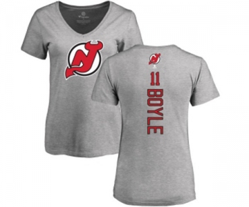 Hockey Women New Jersey Devils #11 Brian Boyle Ash Backer T-Shirt