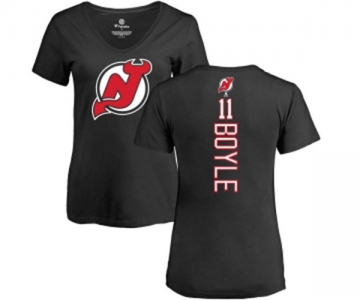 Hockey Women New Jersey Devils #11 Brian Boyle Black Backer T-Shirt