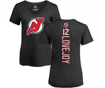 Hockey Women New Jersey Devils #12 Ben Lovejoy Black Backer T-Shirt