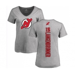 Hockey Women New Jersey Devils #15 Jamie Langenbrunner Ash Backer T-Shirt