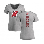 Hockey Women New Jersey Devils #19 Travis Zajac Ash Backer T-Shirt