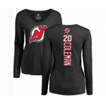 Hockey Women New Jersey Devils #20 Blake Coleman Black Backer Long Sleeve T-Shirt