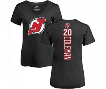 Hockey Women New Jersey Devils #20 Blake Coleman Black Backer T-Shirt