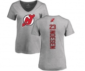 Hockey Women New Jersey Devils #23 Stefan Noesen Ash Backer T-Shirt