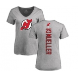 Hockey Women New Jersey Devils #25 Mirco Mueller Ash Backer T-Shirt