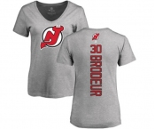 Hockey Women New Jersey Devils #30 Martin Brodeur Ash Backer T-Shirt