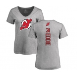 Hockey Women New Jersey Devils #31 Eddie Lack Ash Backer T-Shirt