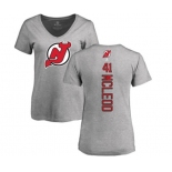 Hockey Women New Jersey Devils #41 Michael McLeod Ash Backer T-Shirt