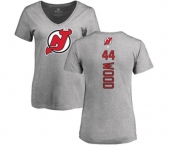 Hockey Women New Jersey Devils #44 Miles Wood Ash Backer T-Shirt