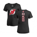 Hockey Women New Jersey Devils #44 Miles Wood Black Backer T-Shirt