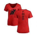 Hockey Women New Jersey Devils #44 Miles Wood Red One Color Backer T-Shirt