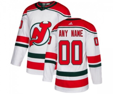 New Jersey Devils Customized Authentic White Alternate Hockey Jersey