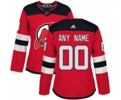 Women New Jersey Devils Customized Authentic Red Home Hockey Jersey