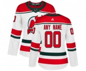 Women New Jersey Devils Customized Authentic White Alternate Hockey Jersey