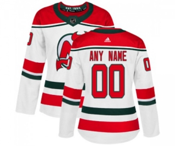 Women New Jersey Devils Customized Authentic White Alternate Hockey Jersey