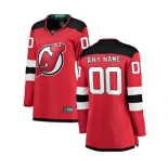 Women New Jersey Devils Customized Fanatics Branded Red Home Breakaway Hockey Jersey