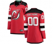 Women New Jersey Devils Customized Fanatics Branded Red Home Breakaway Hockey Jersey