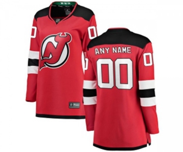 Women New Jersey Devils Customized Fanatics Branded Red Home Breakaway Hockey Jersey