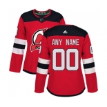 Women New Jersey Devils Customized Premier Red Home Hockey Jersey