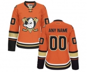 Women Anaheim Ducks Customized Authentic Black Teal Alternate Hockey Jersey