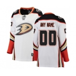 Women Anaheim Ducks Customized Authentic White Away Fanatics Branded Breakaway Hockey Jersey