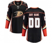 Women Anaheim Ducks Customized Fanatics Branded Black Home Breakaway Hockey Jersey