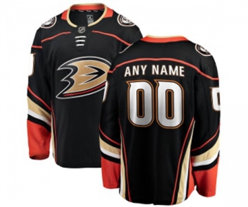 Youth Anaheim Ducks Customized Fanatics Branded Black Home Breakaway Hockey Jersey