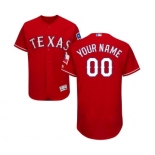 Men's Texas Rangers Customized Red Alternate Flex Base Authentic Collection Baseball Jersey