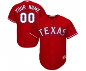 Men's Texas Rangers Customized Replica Red Alternate Cool Base Baseball Jersey