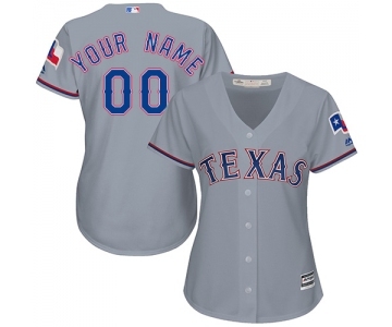 Women's Texas Rangers Customized Authentic Grey Road Cool Base Baseball Jersey