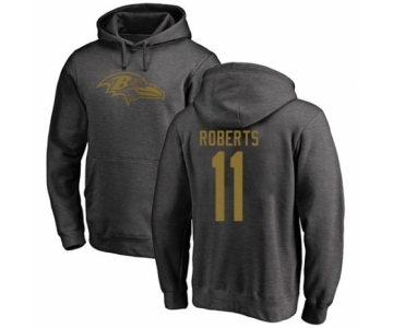 Football Baltimore Ravens #11 Seth Roberts Ash One Color Pullover Hoodie