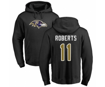 Football Baltimore Ravens #11 Seth Roberts Black Name & Number Logo Pullover Hoodie