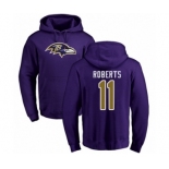 Football Baltimore Ravens #11 Seth Roberts Purple Name & Number Logo Pullover Hoodie