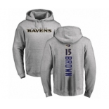 Football Baltimore Ravens #15 Marquise Brown Ash Backer Pullover Hoodie