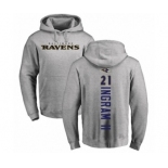 Football Baltimore Ravens #21 Mark Ingram II Ash Backer Pullover Hoodie