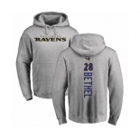 Football Baltimore Ravens #28 Justin Bethel Ash Backer Pullover Hoodie