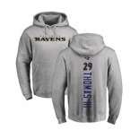 Football Baltimore Ravens #29 Earl Thomas III Ash Backer Pullover Hoodie