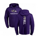 Football Baltimore Ravens #43 Justice Hill Purple Backer Pullover Hoodie