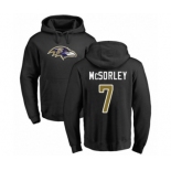 Football Baltimore Ravens #7 Trace McSorley Black Name & Number Logo Pullover Hoodie