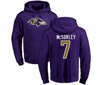 Football Baltimore Ravens #7 Trace McSorley Purple Name & Number Logo Pullover Hoodie