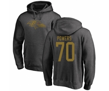 Football Baltimore Ravens #70 Ben Powers Ash One Color Pullover Hoodie