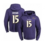 Football Men's Baltimore Ravens #15 Marquise Brown Purple Name & Number Pullover Hoodie