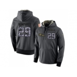 Men Baltimore Ravens #29 Marlon Humphrey Stitched Black Anthracite Salute to Service Player Performance Hoodie